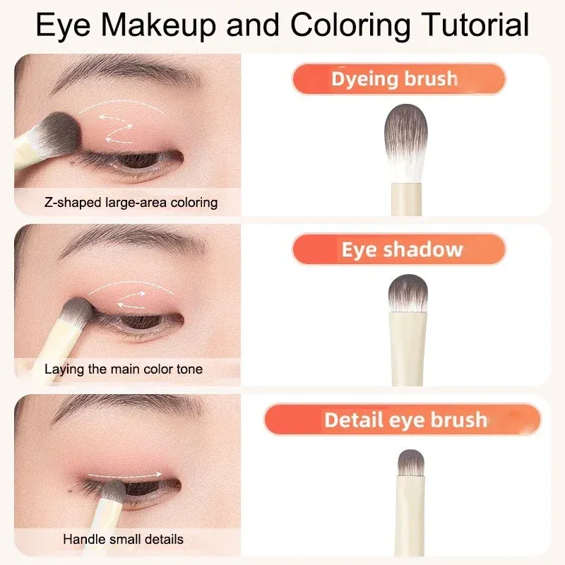 5/6/8/10 pièces Ensemble de pinceaux de maquillage pour les yeux naturels, pinceaux de précision pour fard à paupières, blanc ultra doux, outil de maquillage pour eyeliner 4