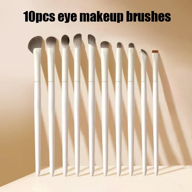 5/6/8/10 pièces Ensemble de pinceaux de maquillage pour les yeux naturels, pinceaux de précision pour fard à paupières, blanc ultra doux, outil de maquillage pour eyeliner 7