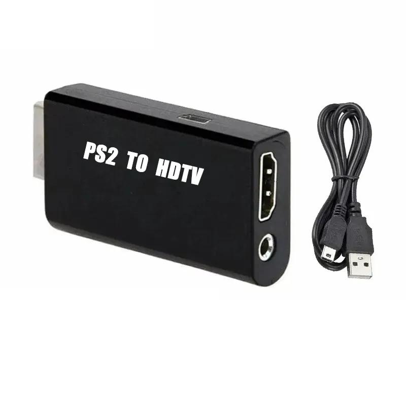 Adaptateur convertisseur audio et vidéo PS2 vers HDMI avec câble audio 3,5 mm, compatible avec les modes d'affichage PS2 480i, 480p et 576i 7