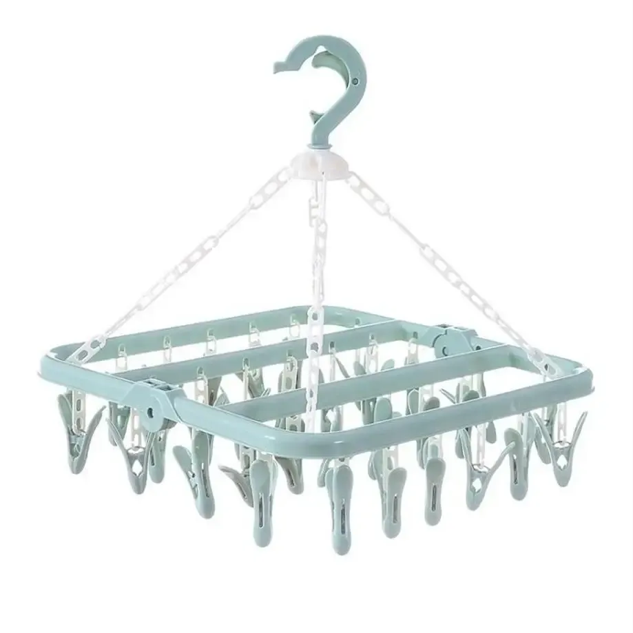 Pince à linge pliante x32, accroche-tout pour sèche-linge, idéale pour chaussettes, sous-vêtements et vêtements de bébé 4