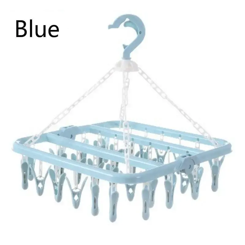 Pince à linge pliante x32, accroche-tout pour sèche-linge, idéale pour chaussettes, sous-vêtements et vêtements de bébé 7