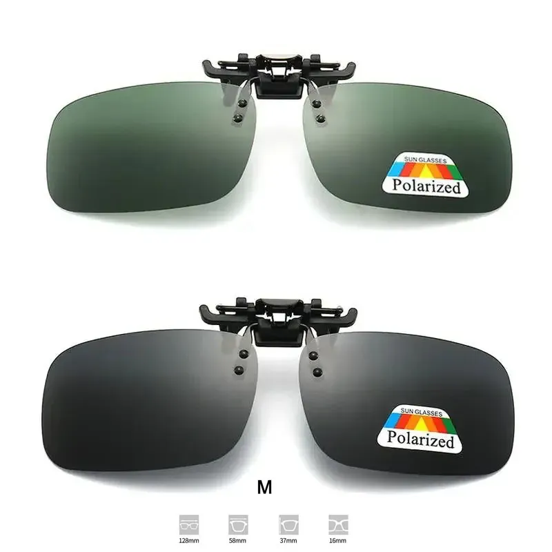 Lunettes de soleil polarisées à verres gris avec clip rabattable, protection UV 380, pour la conduite et la pêche 11