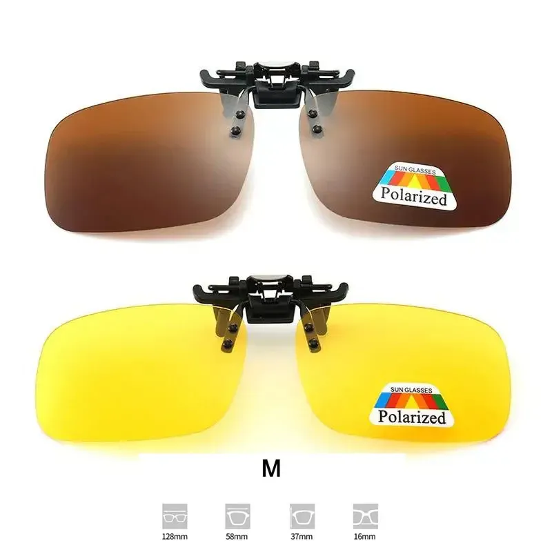 Lunettes de soleil polarisées à verres gris avec clip rabattable, protection UV 380, pour la conduite et la pêche 13