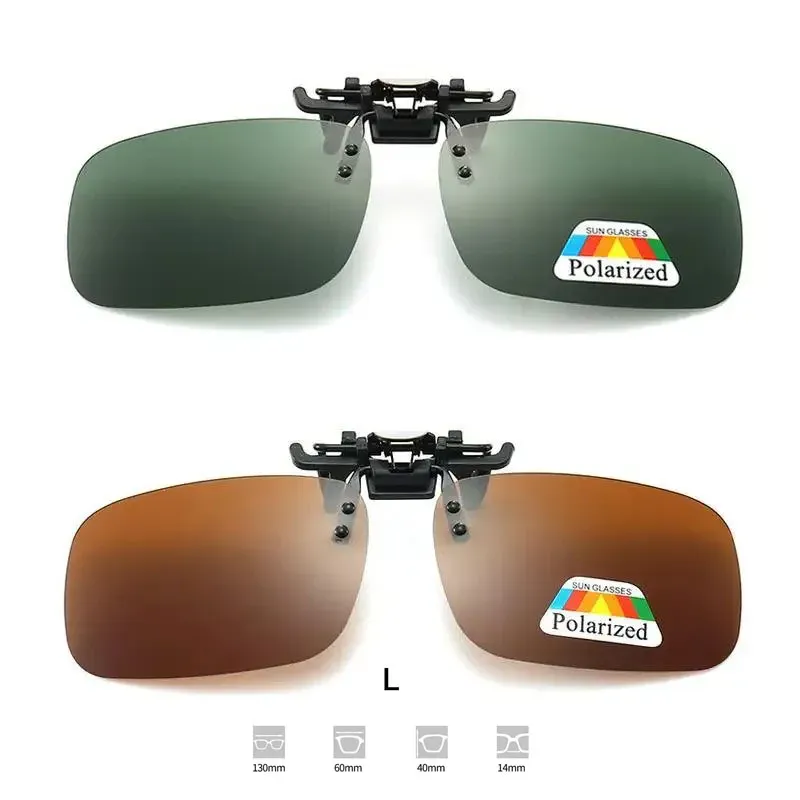 Lunettes de soleil polarisées à verres gris avec clip rabattable, protection UV 380, pour la conduite et la pêche 25