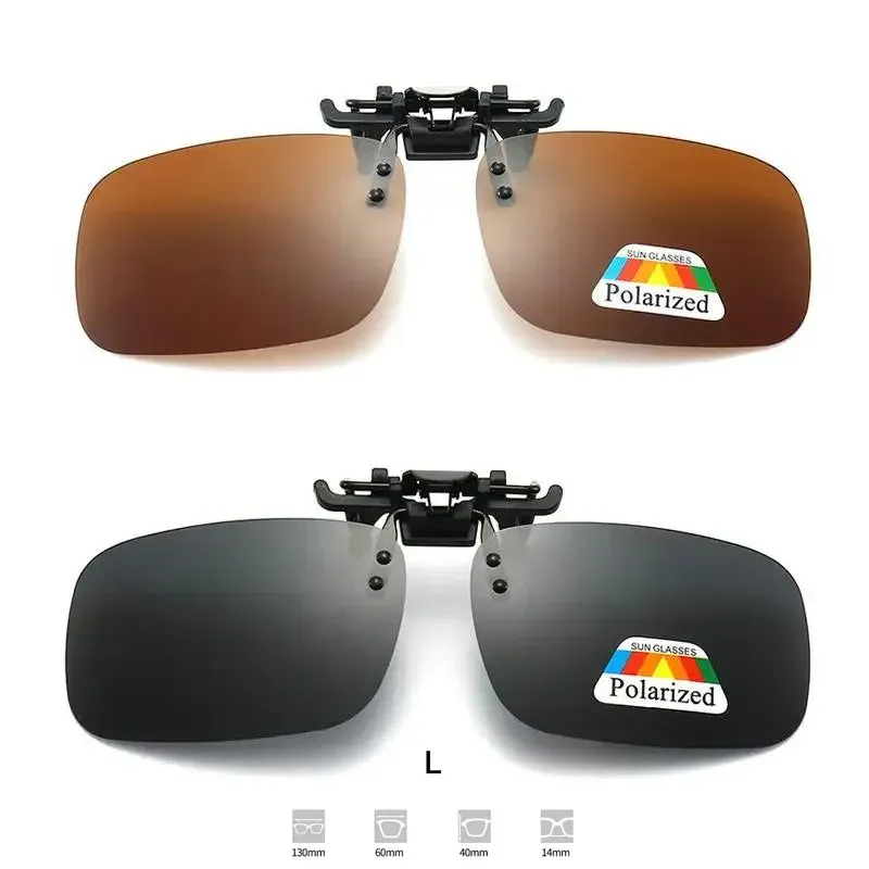 Lunettes de soleil polarisées à verres gris avec clip rabattable, protection UV 380, pour la conduite et la pêche 26