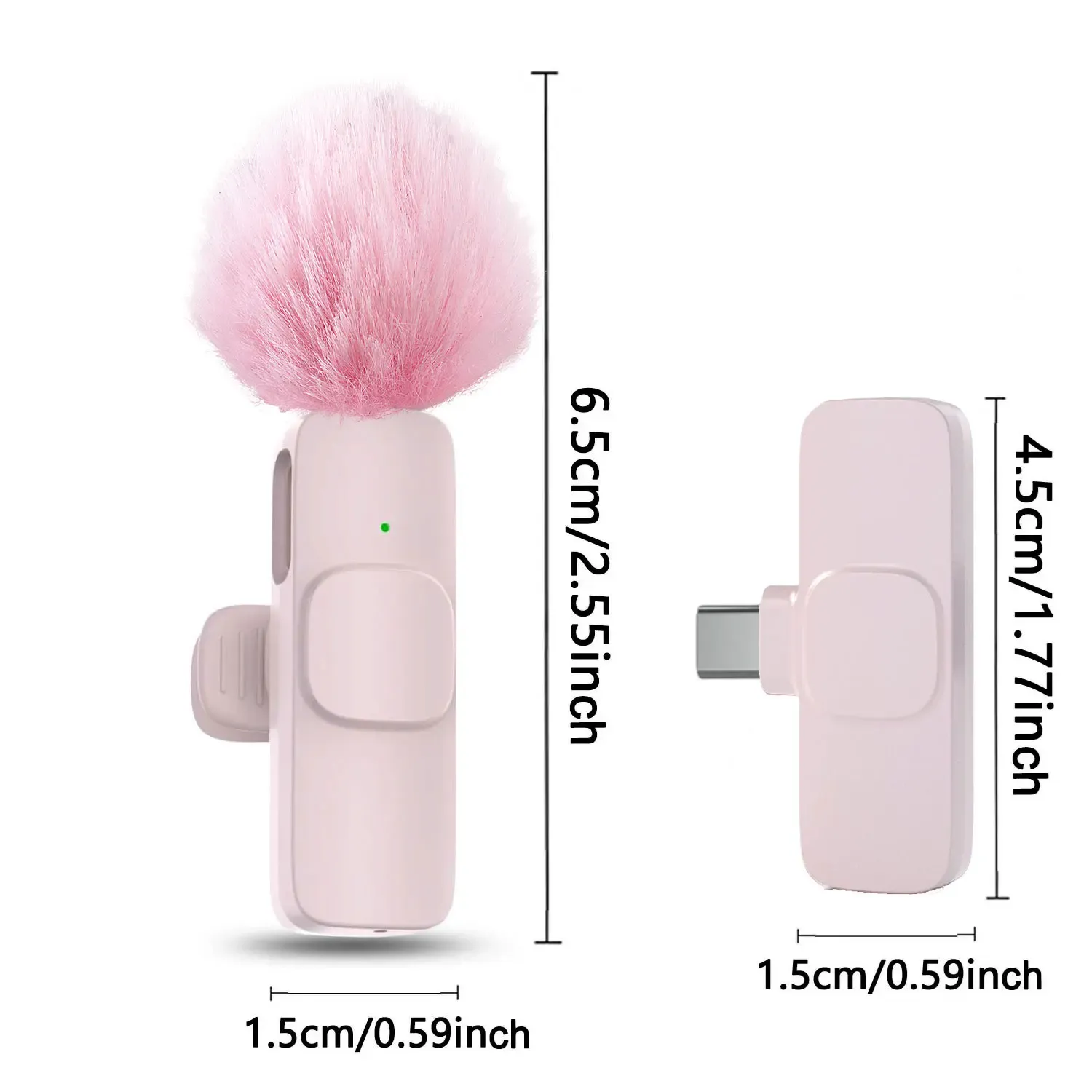 Micro-cravate sans fil rose K60, mini micro portable pour smartphone, idéal pour le streaming en direct et l'enregistrement vidéo 2