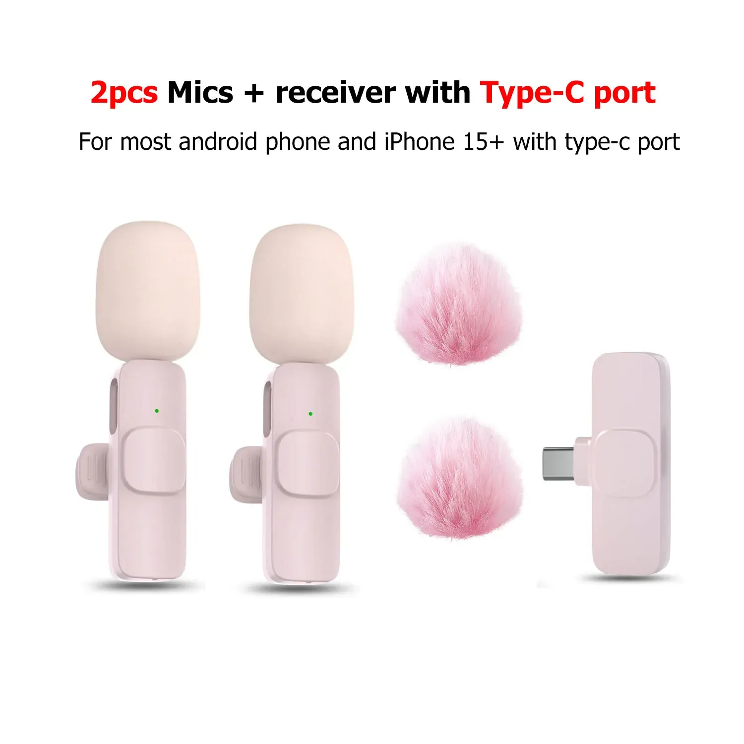 Micro-cravate sans fil rose K60, mini micro portable pour smartphone, idéal pour le streaming en direct et l'enregistrement vidéo 10