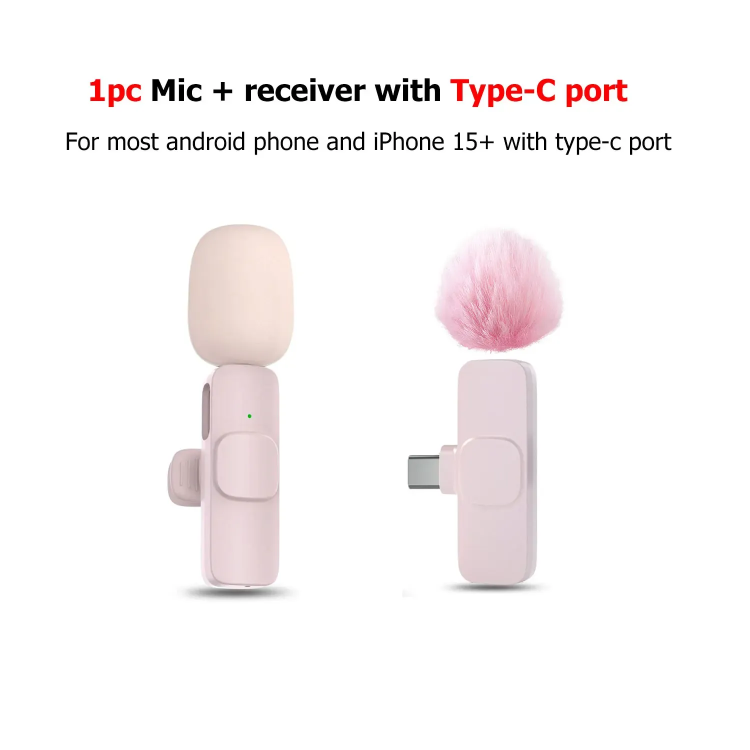 Micro-cravate sans fil rose K60, mini micro portable pour smartphone, idéal pour le streaming en direct et l'enregistrement vidéo 8
