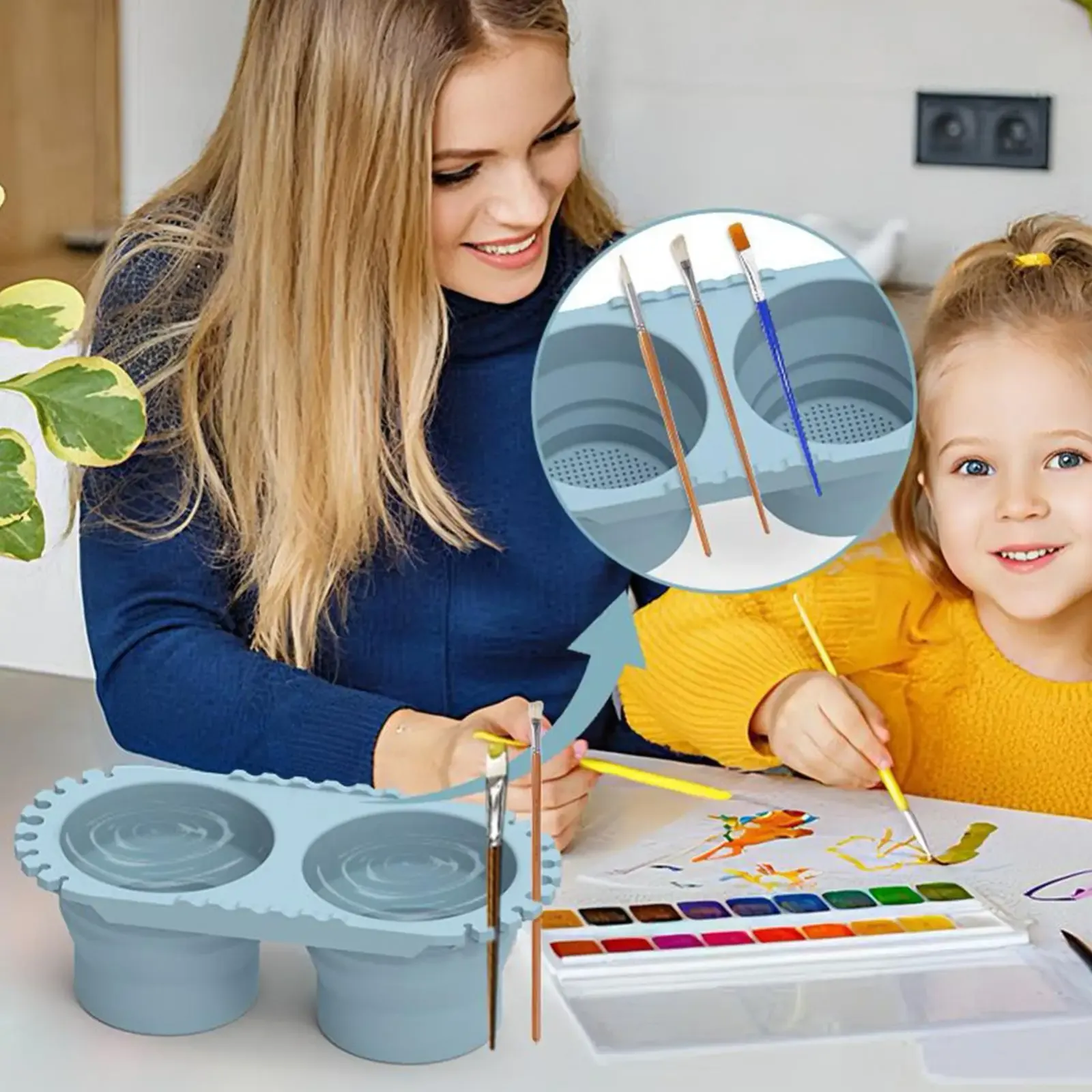 Gobelet nettoyant pour pinceaux, détail du design