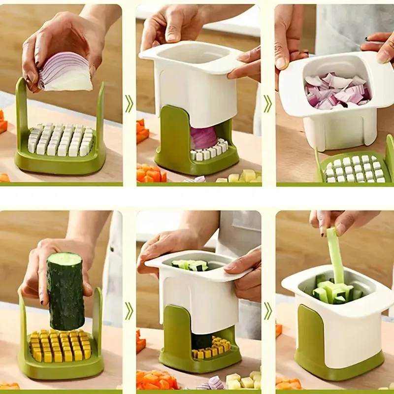 Hachoir à légumes multifonctionnel avec coupe-oignon, coupe-frites et trancheur de pommes de terre et de concombre 6