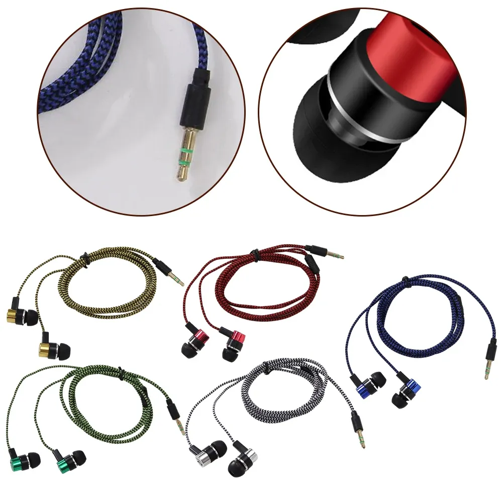 Écouteurs filaires intra-auriculaires stéréo à basses renforcées, réduction de bruit, prise jack 3,5 mm 3