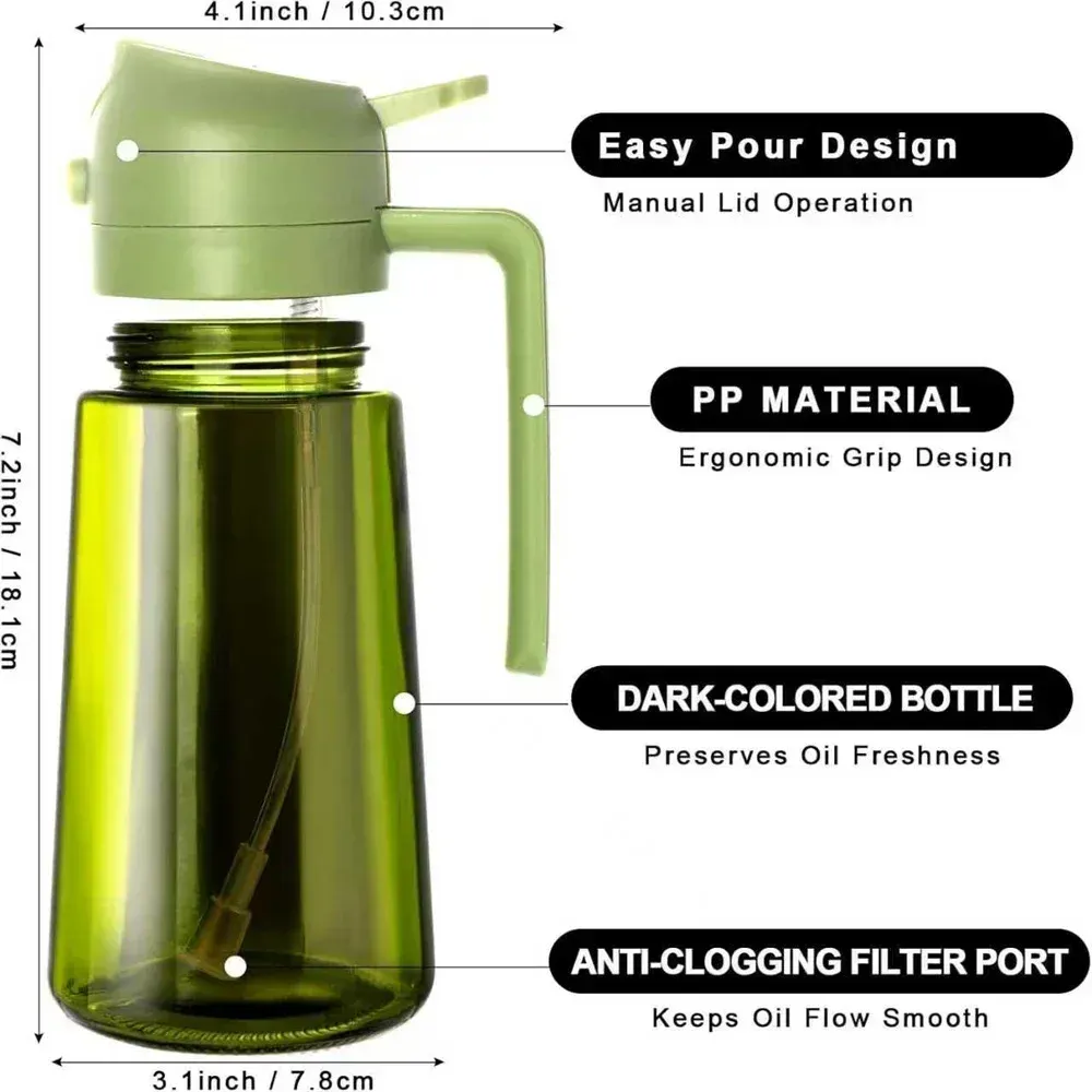 Distributeur d'huile d'olive 2 en 1 pour la cuisine