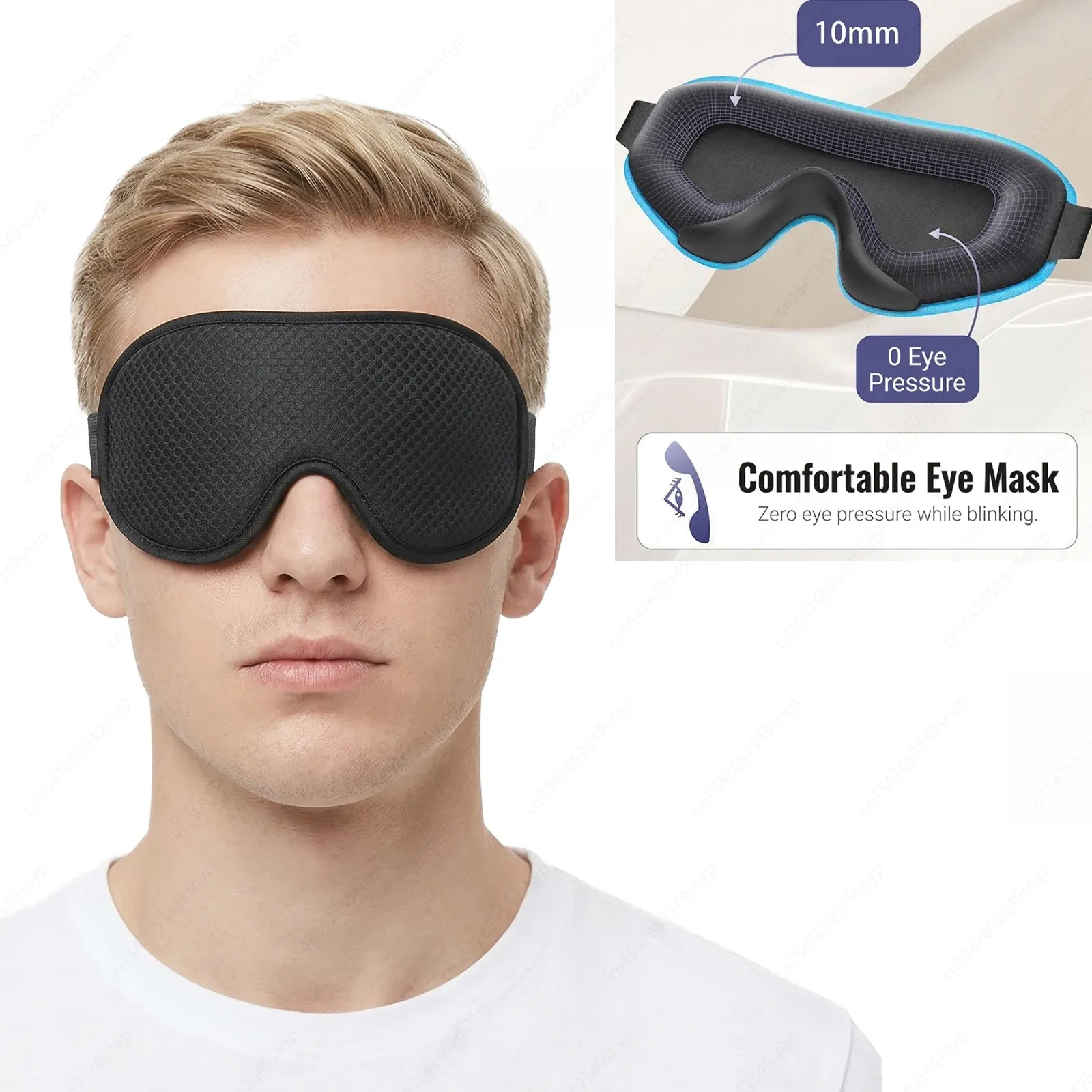 Masque de sommeil 3D occultant vue de face