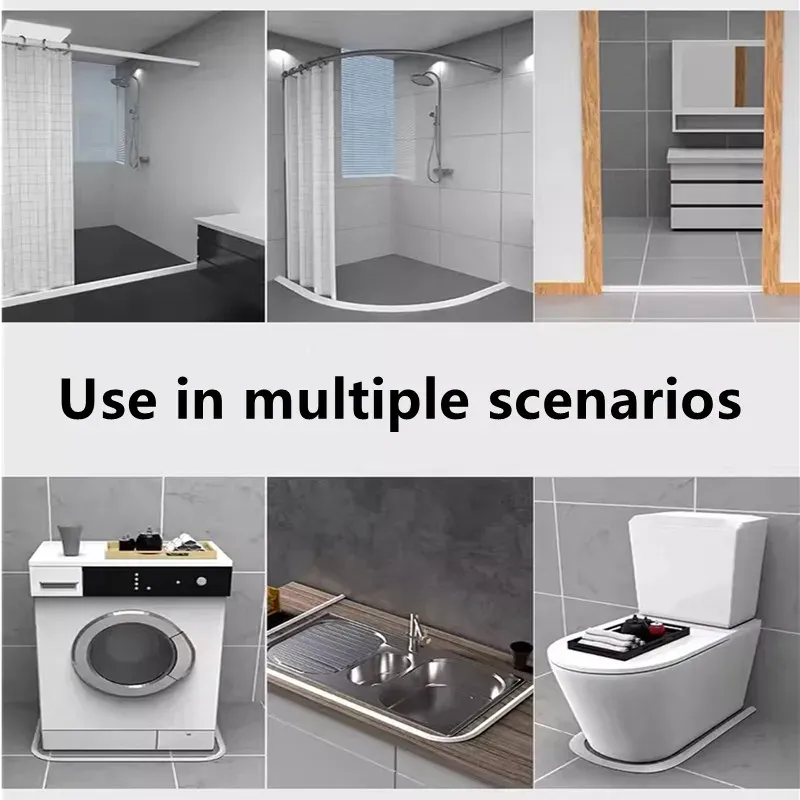 Barrière de douche pliable en silicone, retenue d'eau pour salle de bain 2