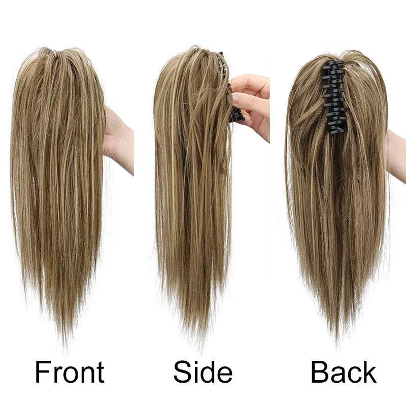 Ce passage est déjà en français, donc je le retraduis en version plus claire et professionnelle :

Extension de queue de cheval synthétique 14 pouces à pince, postiche douce en fibre résistante à la chaleur pour femme, coiffure du quotidien 4