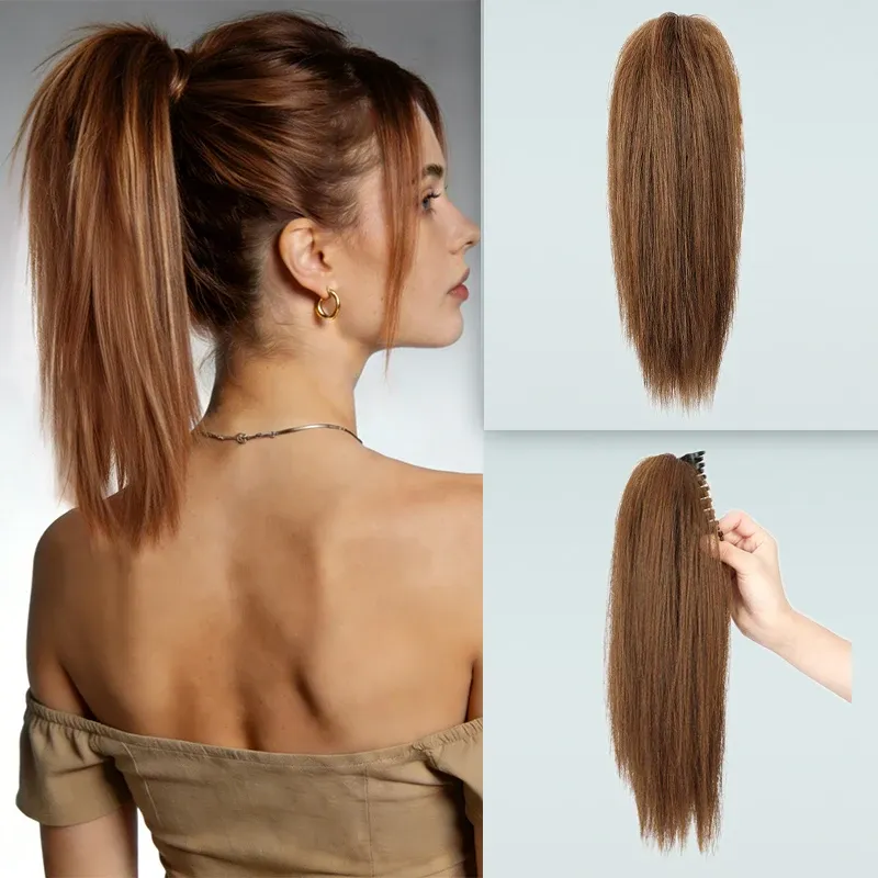 Ce passage est déjà en français, donc je le retraduis en version plus claire et professionnelle :

Extension de queue de cheval synthétique 14 pouces à pince, postiche douce en fibre résistante à la chaleur pour femme, coiffure du quotidien 13
