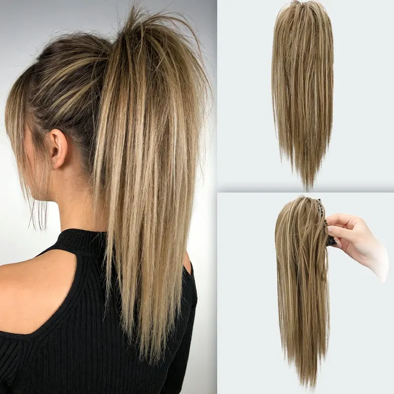 Ce passage est déjà en français, donc je le retraduis en version plus claire et professionnelle :

Extension de queue de cheval synthétique 14 pouces à pince, postiche douce en fibre résistante à la chaleur pour femme, coiffure du quotidien 11