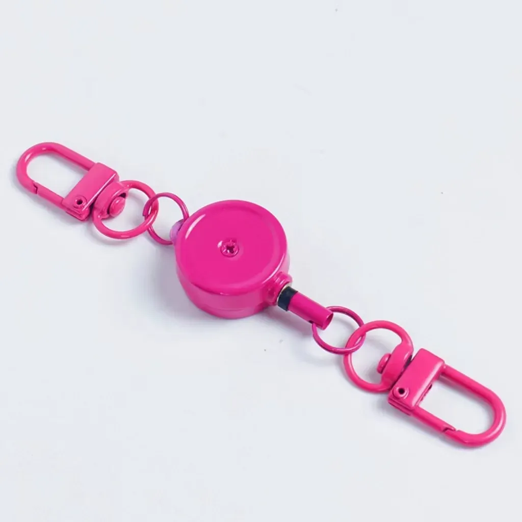 Porte-badge rétractable en métal antivol avec cordon élastique et boucle 12