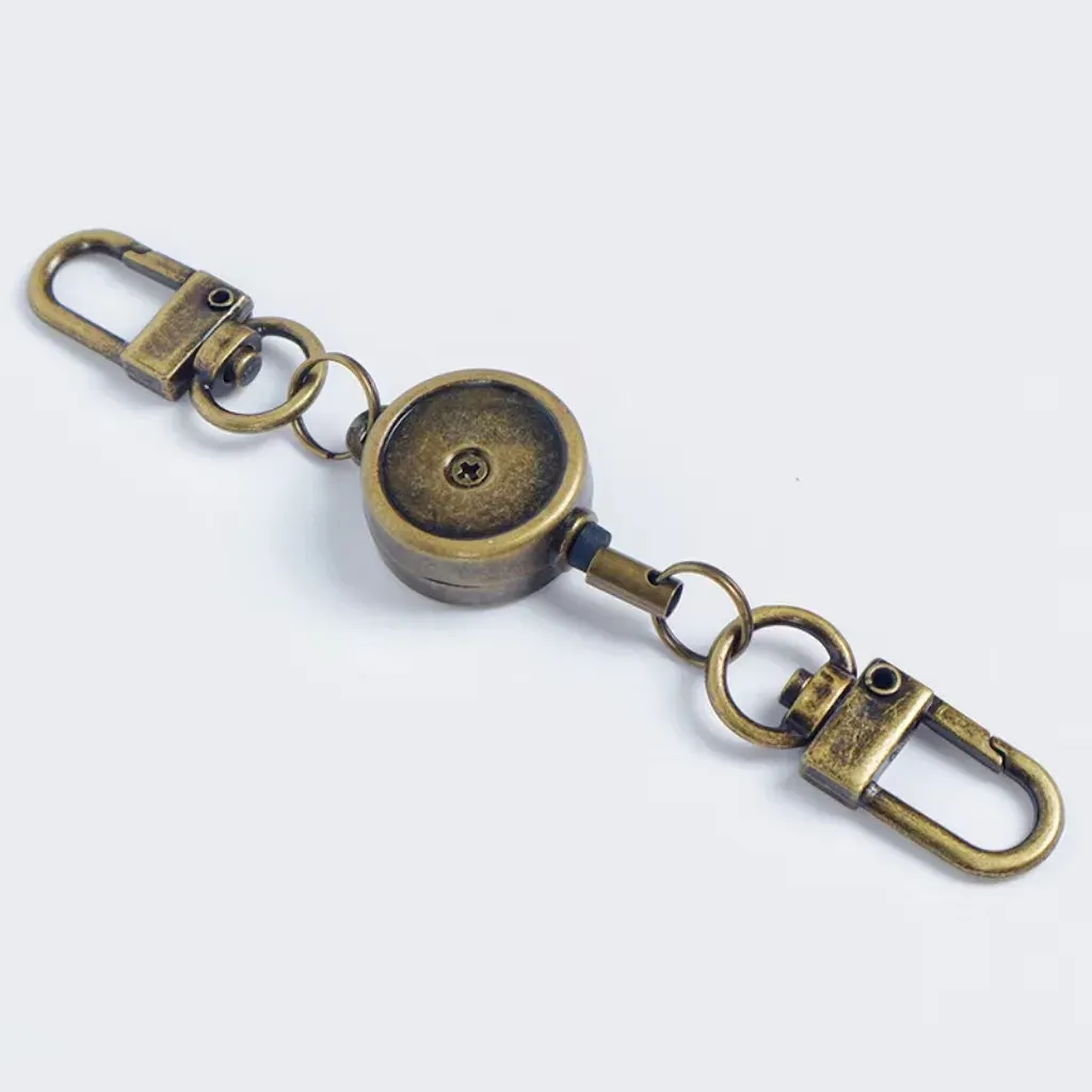 Porte-badge rétractable en métal antivol avec cordon élastique et boucle 11