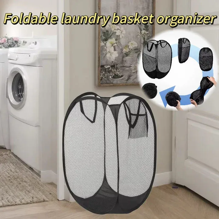 Panier de tri à linge pliant dans une salle de bain élégante
