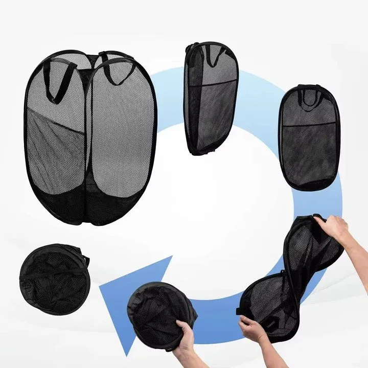 Vue détaillée du panier de tri à linge pliant
