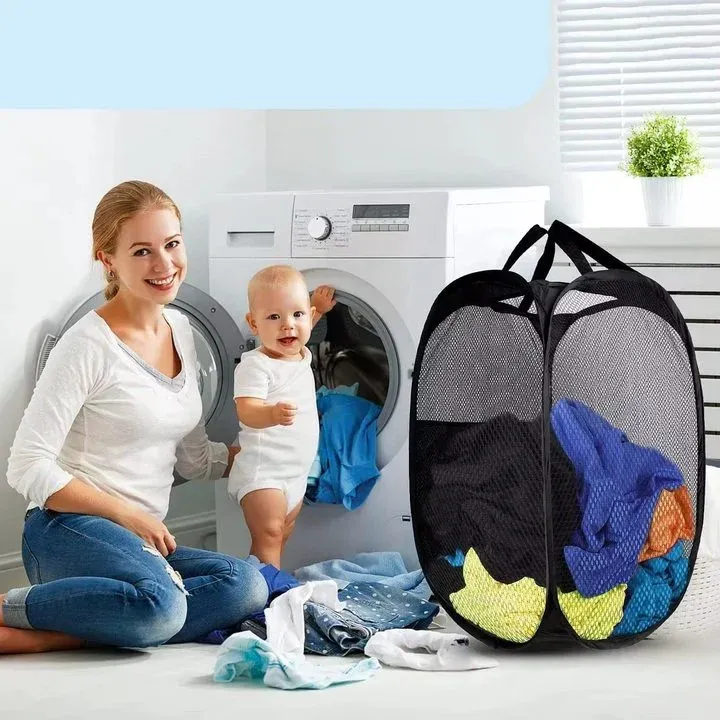 Panier de tri à linge pliant, finition soignée