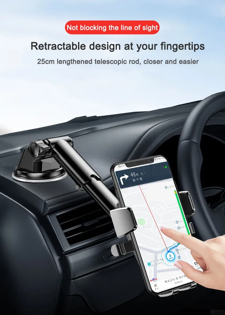 Support de téléphone de voiture, détail du bras ajustable