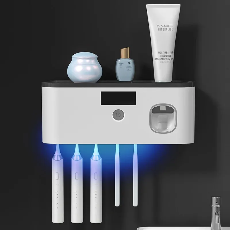 Stérilisateur UV intelligent pour brosses à dents avec distributeur de dentifrice