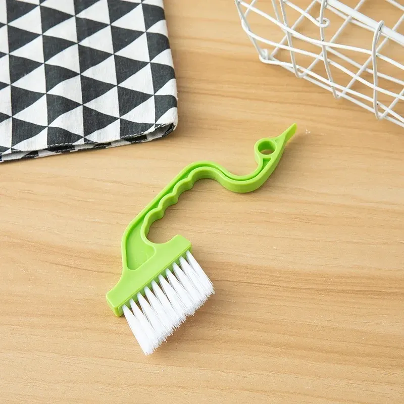 Brosse de nettoyage polyvalente 2 en 1 pour fentes de fenêtres et pelle plate, outil de nettoyage ménager pour cuisine, salle de bains et toilettes 9