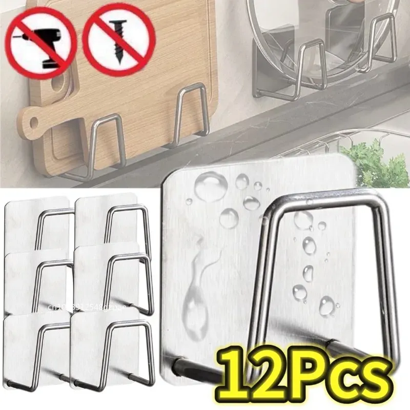 Porte-éponges de cuisine en acier inoxydable, étagère d'évier, supports adhésifs, support de séchage, crochets muraux, organisateur de rangement d'accessoires - Image 1