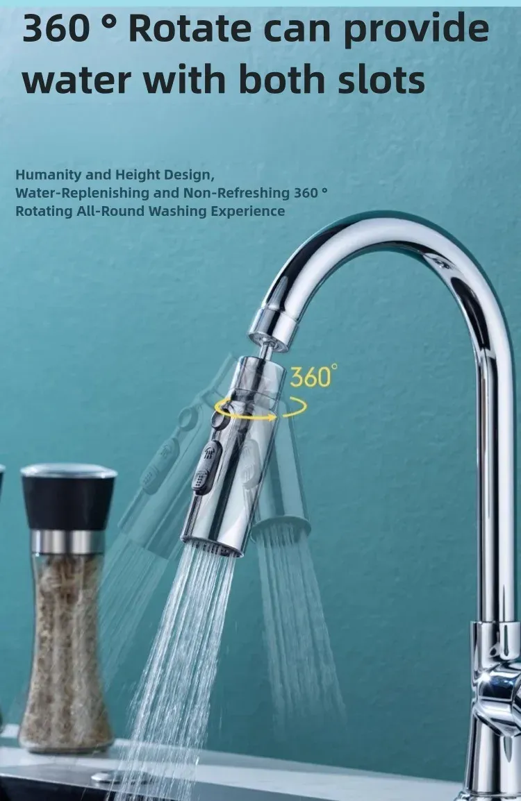 Aérateur de robinet multifonction, utilisation en salle de bain