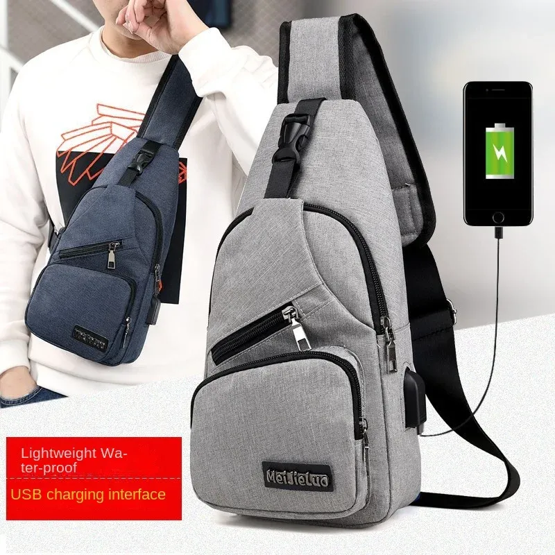 Sac banane et sac bandoulière décontracté pour homme, petit sac messager diagonal en bandoulière, format compact - Image 1
