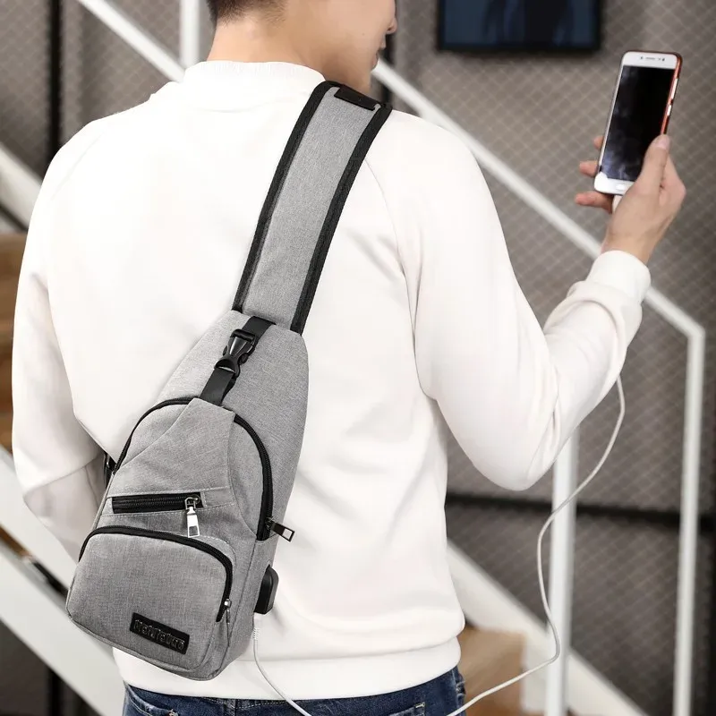 Sac banane et sac bandoulière décontracté pour homme, petit sac messager diagonal en bandoulière, format compact 2