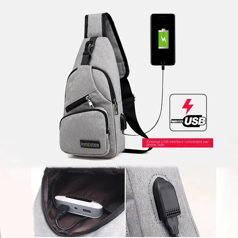 Sac banane et sac bandoulière décontracté pour homme, petit sac messager diagonal en bandoulière, format compact 3