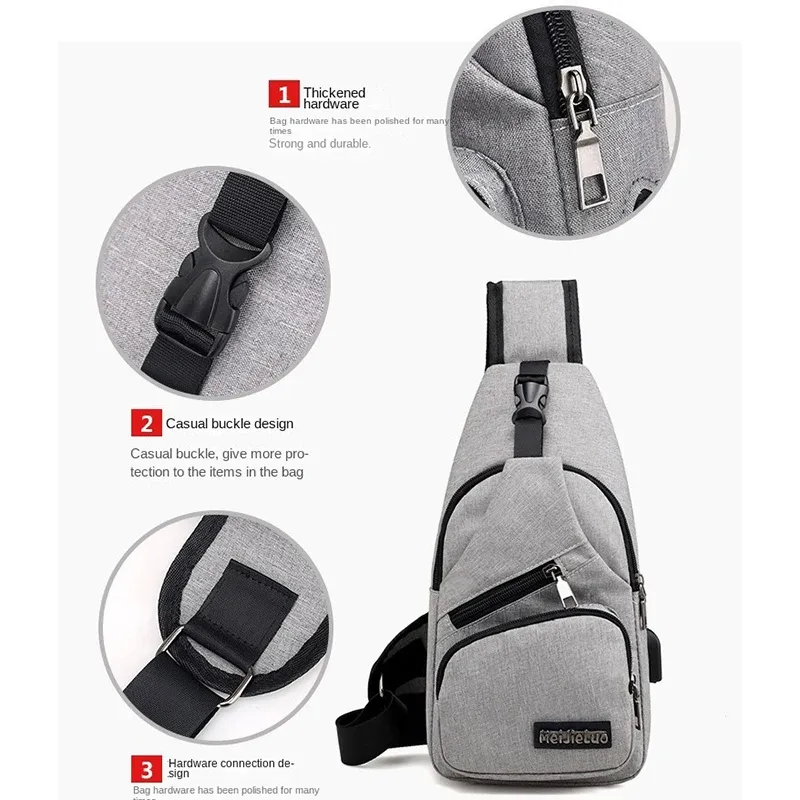 Sac banane et sac bandoulière décontracté pour homme, petit sac messager diagonal en bandoulière, format compact 4