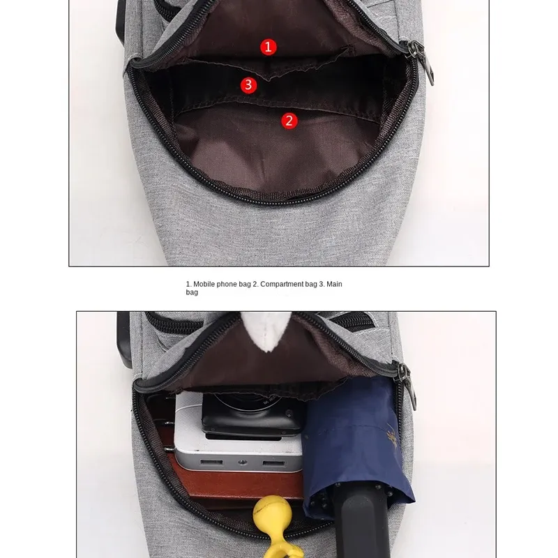Sac banane et sac bandoulière décontracté pour homme, petit sac messager diagonal en bandoulière, format compact 5