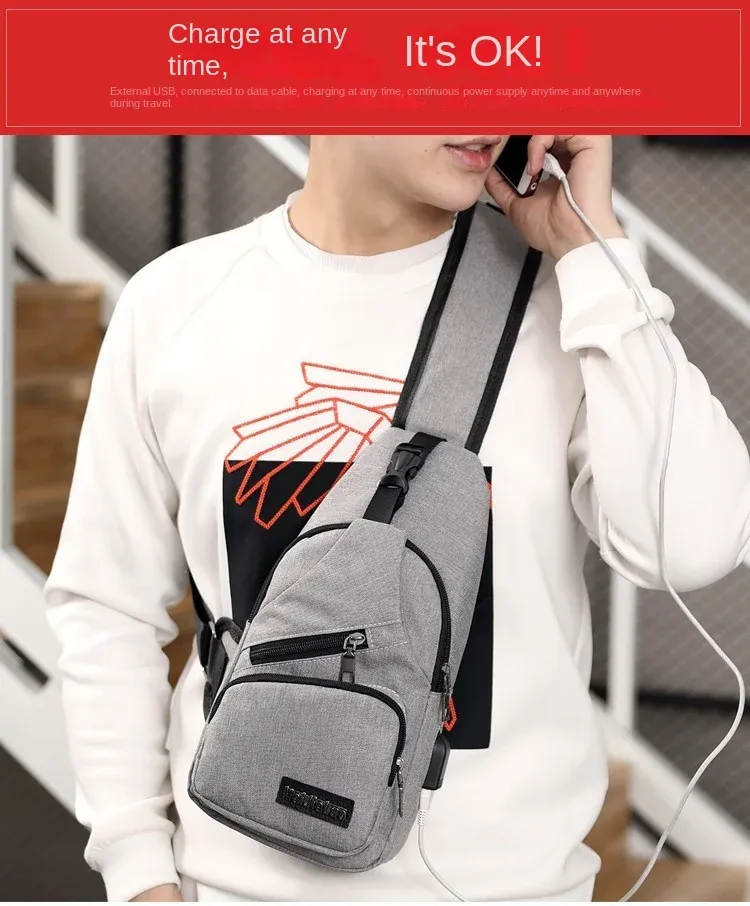 Détail du sac bandoulière homme