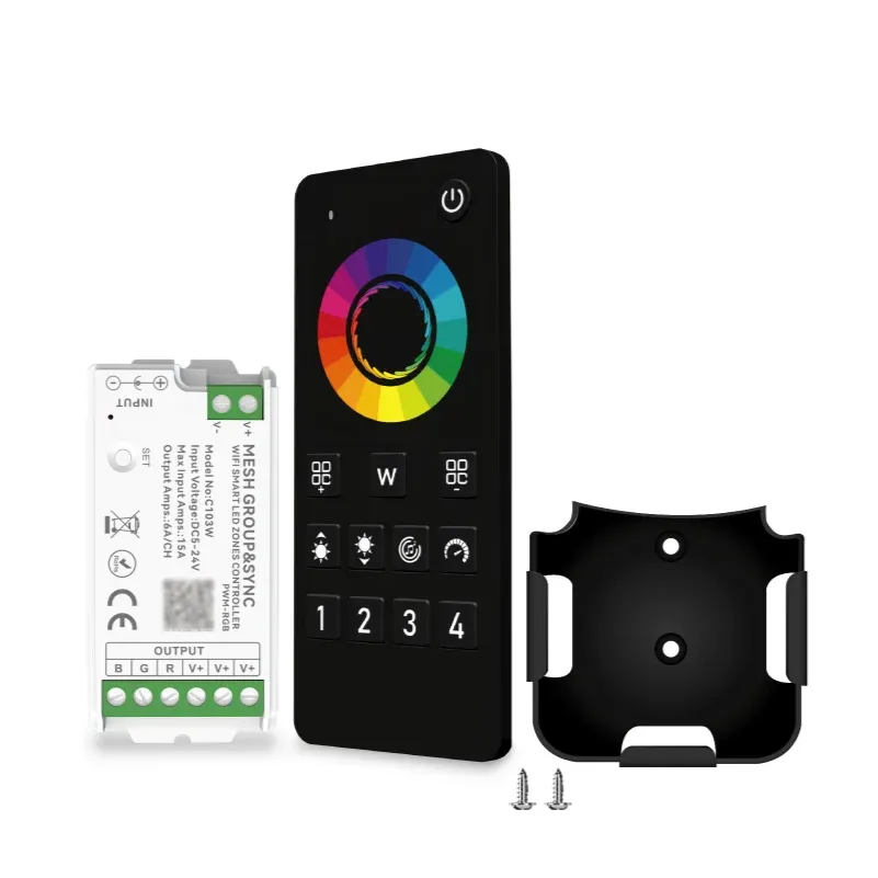 Contrôleur LED Tuya Smart Bluetooth, WiFi et Zigbee, compatible Alexa, synchronisation musicale par zone, variateur CCT RGB 12 V / 24 V 14