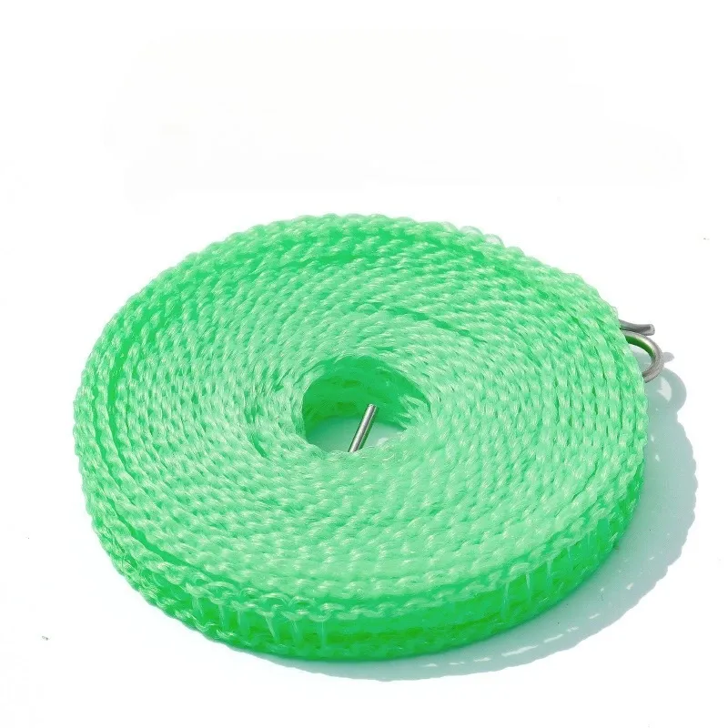 Corde à linge rétractable de 10 m pour extérieur, portable, pour voyage, camping, avec mousqueton 8