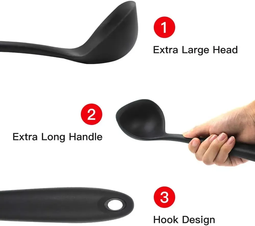 Louche en silicone, finition et ensemble