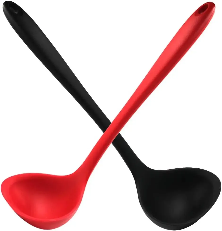 Cuillère à soupe en silicone antiadhésive, vue d'ensemble