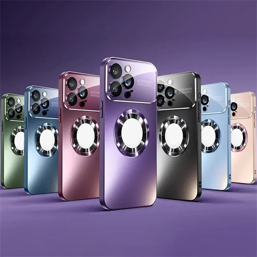 Nouvelle coque mate en titane métallique pour iPhone 17 Air, 16, 15, 14, 13, 12, 11, 18 Pro Max Plus, compatible MagSafe, protection de l'objectif de l'appareil photo 5