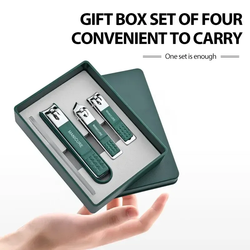 Ensemble de coupe-ongles en acier inoxydable, 1 ou 4 pièces, outil de beauté pour manucure et pédicure, coupe-ongles anti-éclaboussures pour doigts et orteils 2
