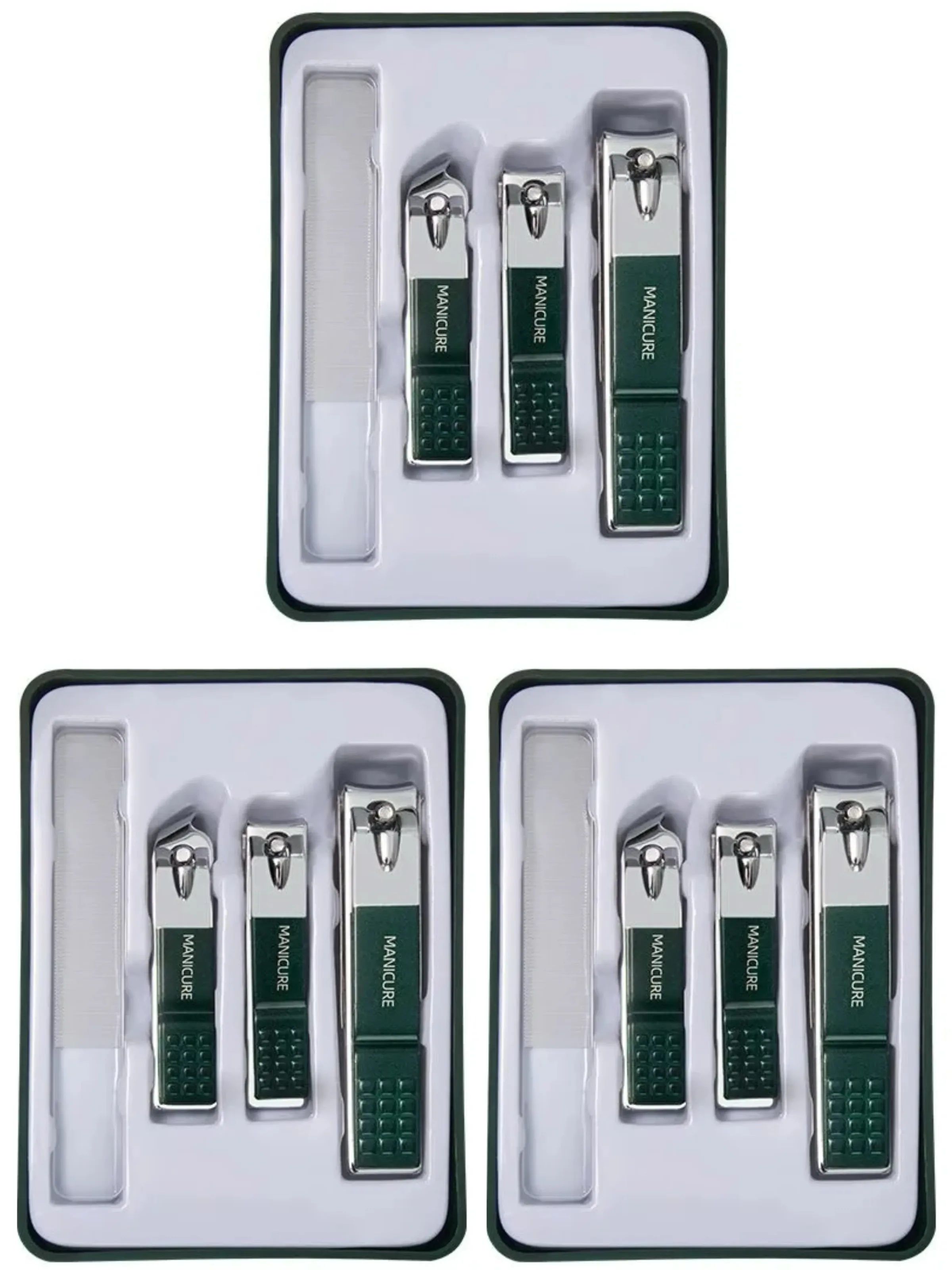 Ensemble de coupe-ongles en acier inoxydable, 1 ou 4 pièces, outil de beauté pour manucure et pédicure, coupe-ongles anti-éclaboussures pour doigts et orteils 10