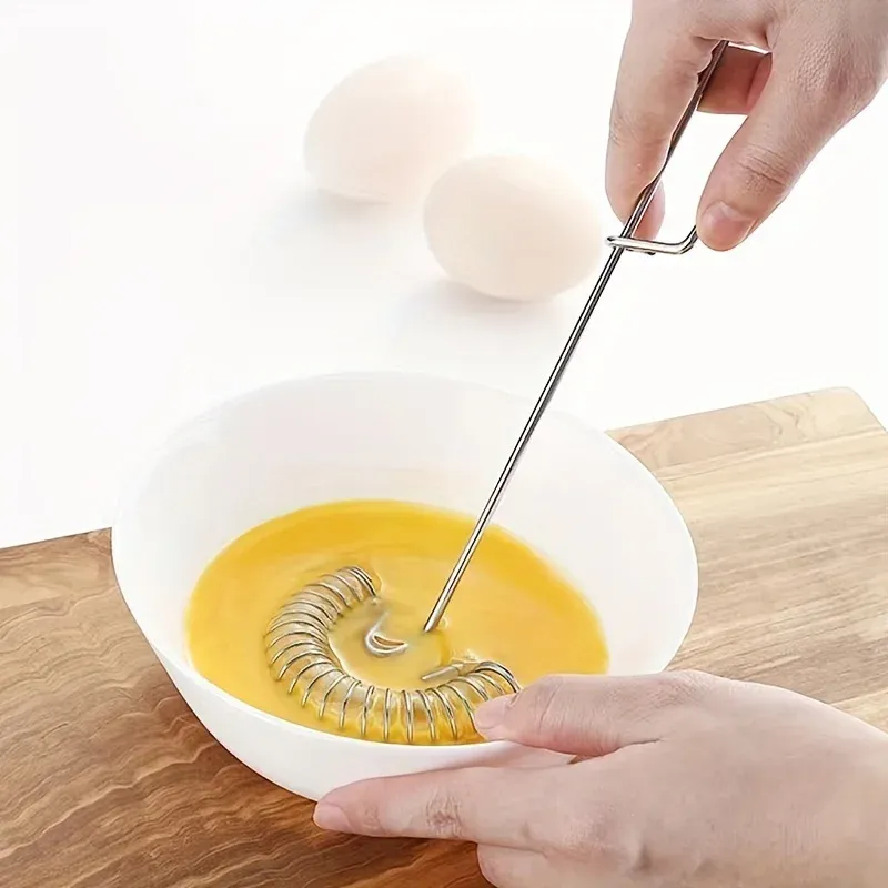 Batteur à œufs à ressort en acier inoxydable, mini fouet mélangeur pour sauces et mousseur à lait - Image 1
