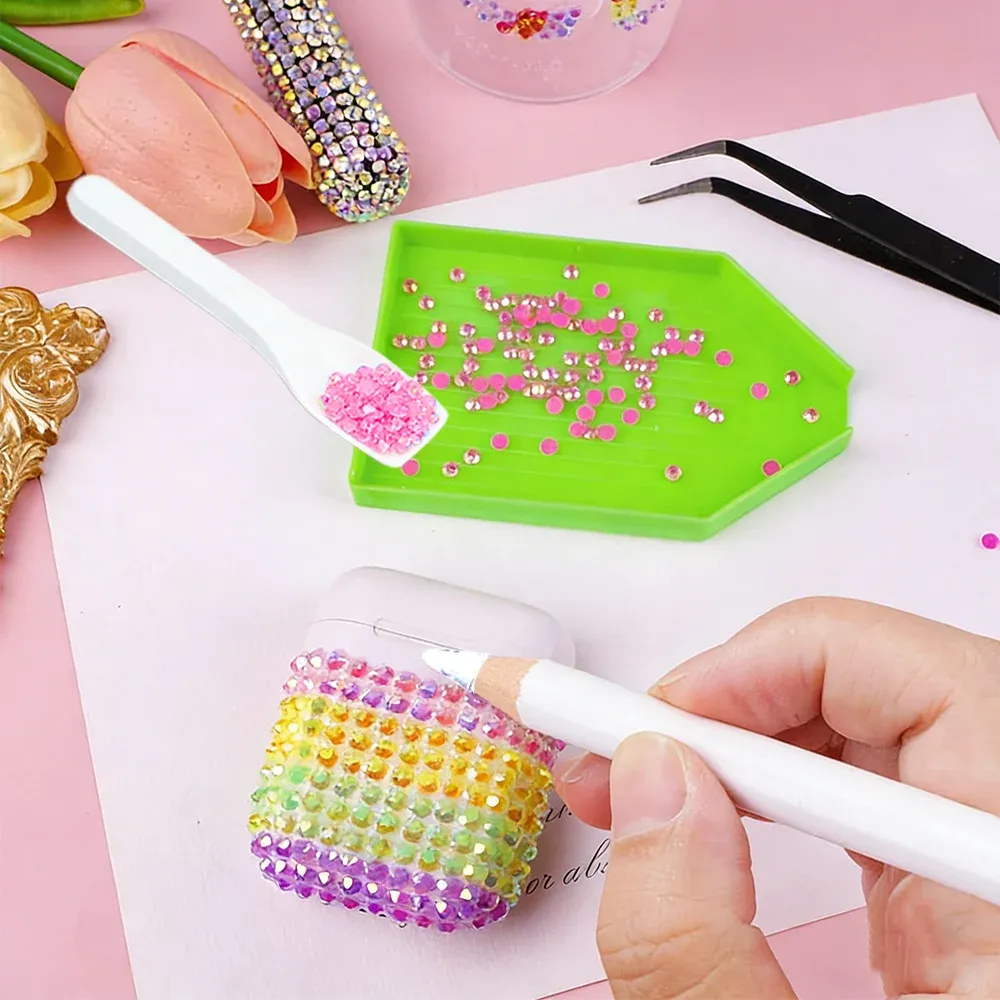 Kit de 15 strass plats en résine effet gelée 3 mm avec 3 colles B7000 de 10 ml pour nail art et décoration 3