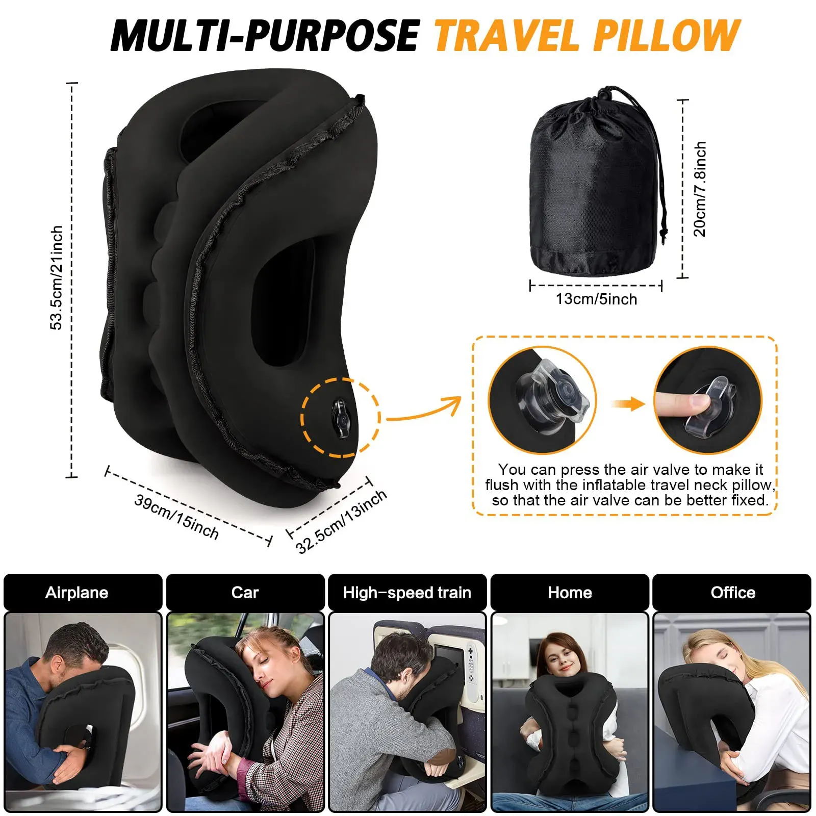 Oreiller de voyage avec masque et bouchons d'oreilles