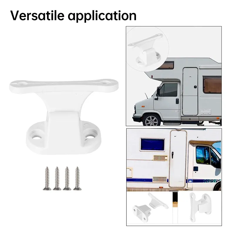 Hurhome Arrêt de porte en forme de T, ensemble de boucles fixes pour camping-cars, blanc et noir 6