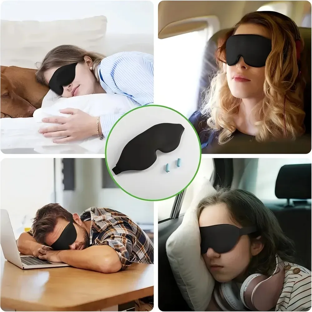 Masque de sommeil 3D confortable et respirant avec coussinet nasal et taille ajustable, occultant, pour dormir, voyager et faire la sieste 4
