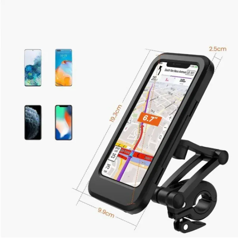 Support de téléphone pour moto et vélo étanche, universel, rotatif à 360° et réglable 5